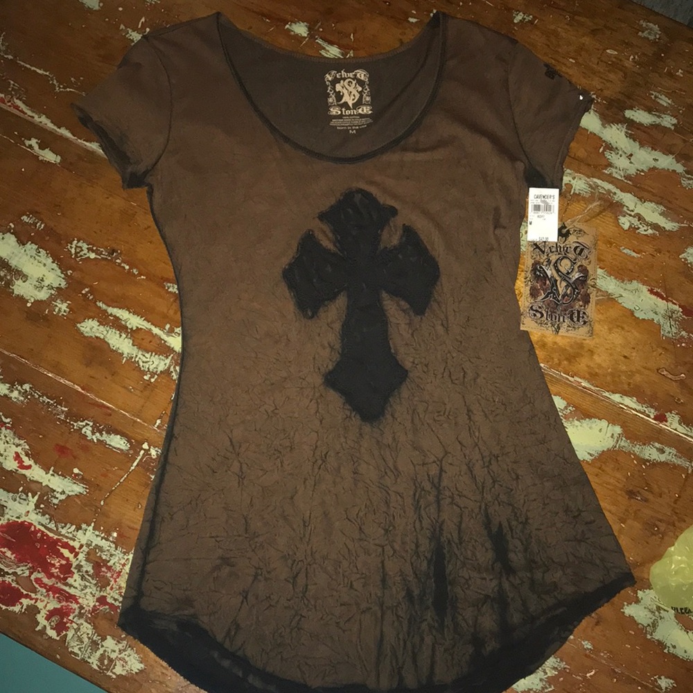 Velvet Stone Cross T-Shirt
